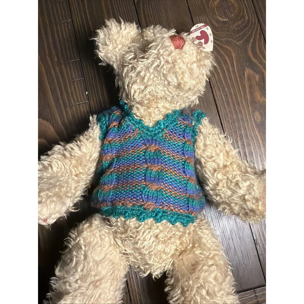 Vintage 1993 Ty Collectibles Grady Bear Plush Vest Tag On Ear 6051